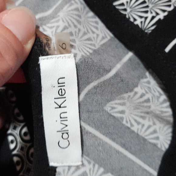 Calvin klein maxi dress tribal black white medium strapless - Picture 3 of 5